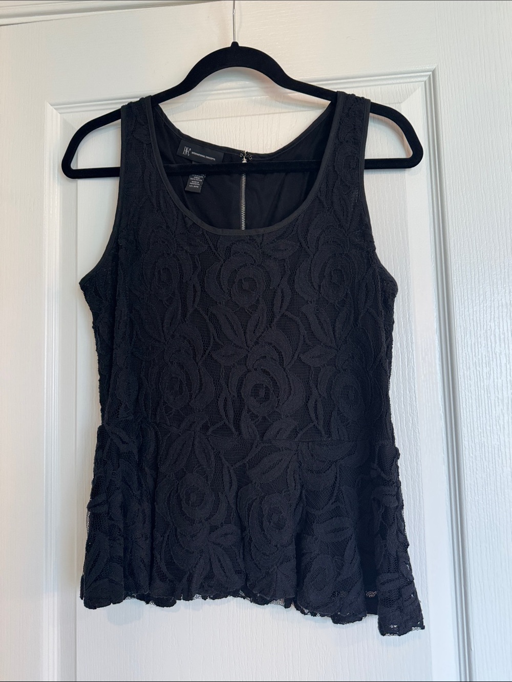INC lace peplum tank